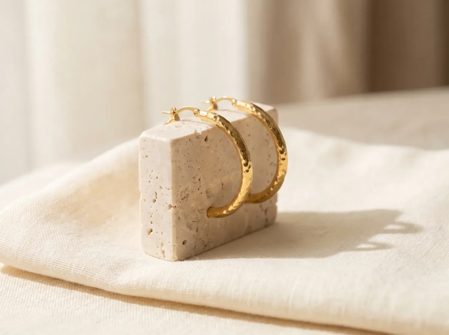 Hammered Gold Vermeil Hoops
